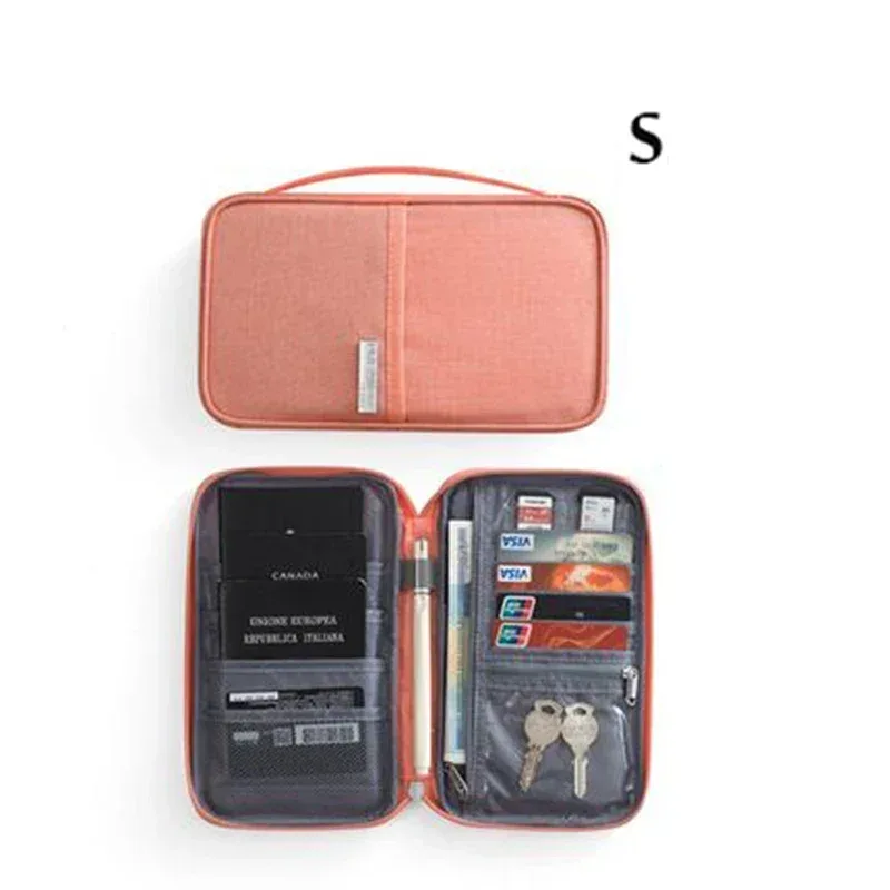 porte-passeport de voyage étanche multifonction pour femmes, housse rose, sacs, organisateur de documents familiaux, sac d'accessoires de voyage