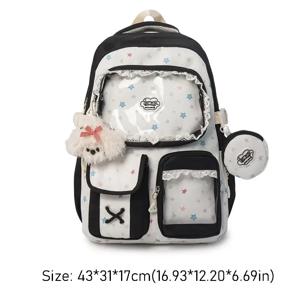 nouveau sac à dos cutecore avec pendentif, sac à bandoulière y2k jk, sacs esthétiques harajuku, sac à dos de jour