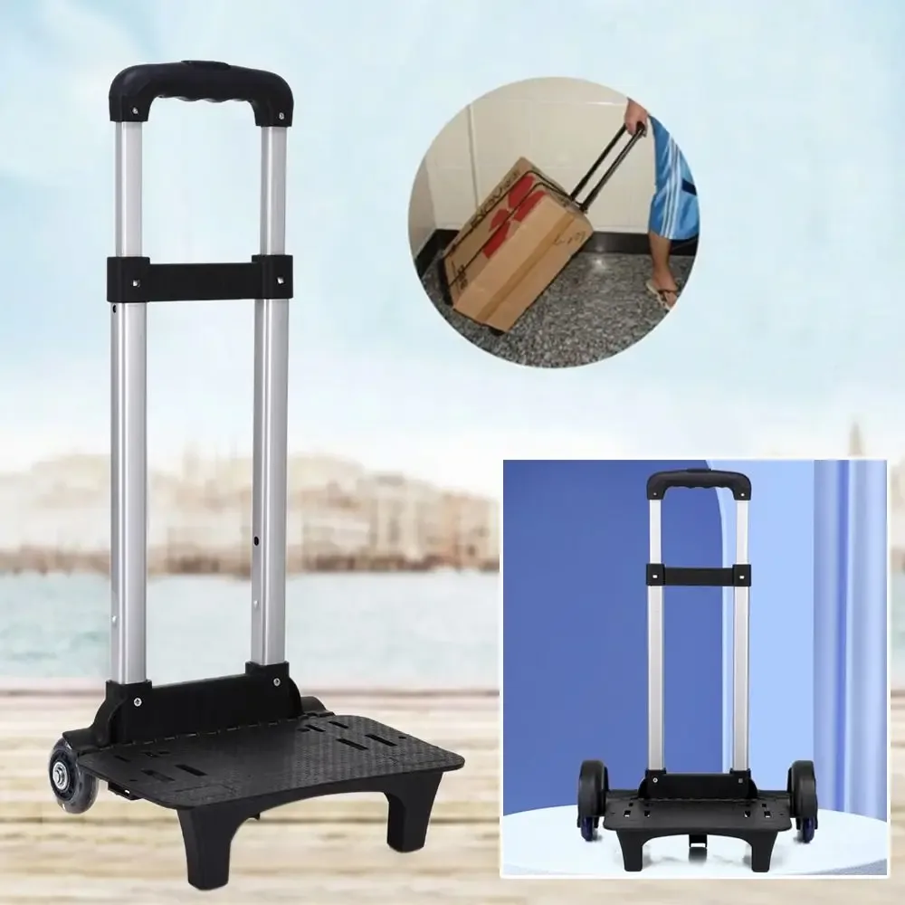 Chariot de voyage pliable pour bagages, chariot à roulettes durable avec poignée télescopique, support pour sac à dos d'étudiant, chariot pour sac de transport d'animaux