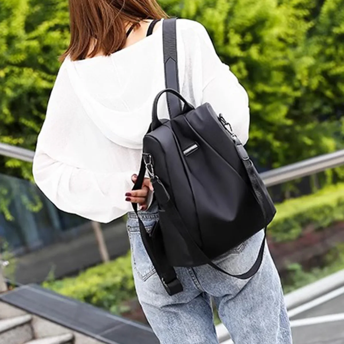 sac à dos de luxe pour femmes, sac d'école décontracté noir/kaki/rose rouge pour filles, sac à bandoulière de voyage à sangle détachable
