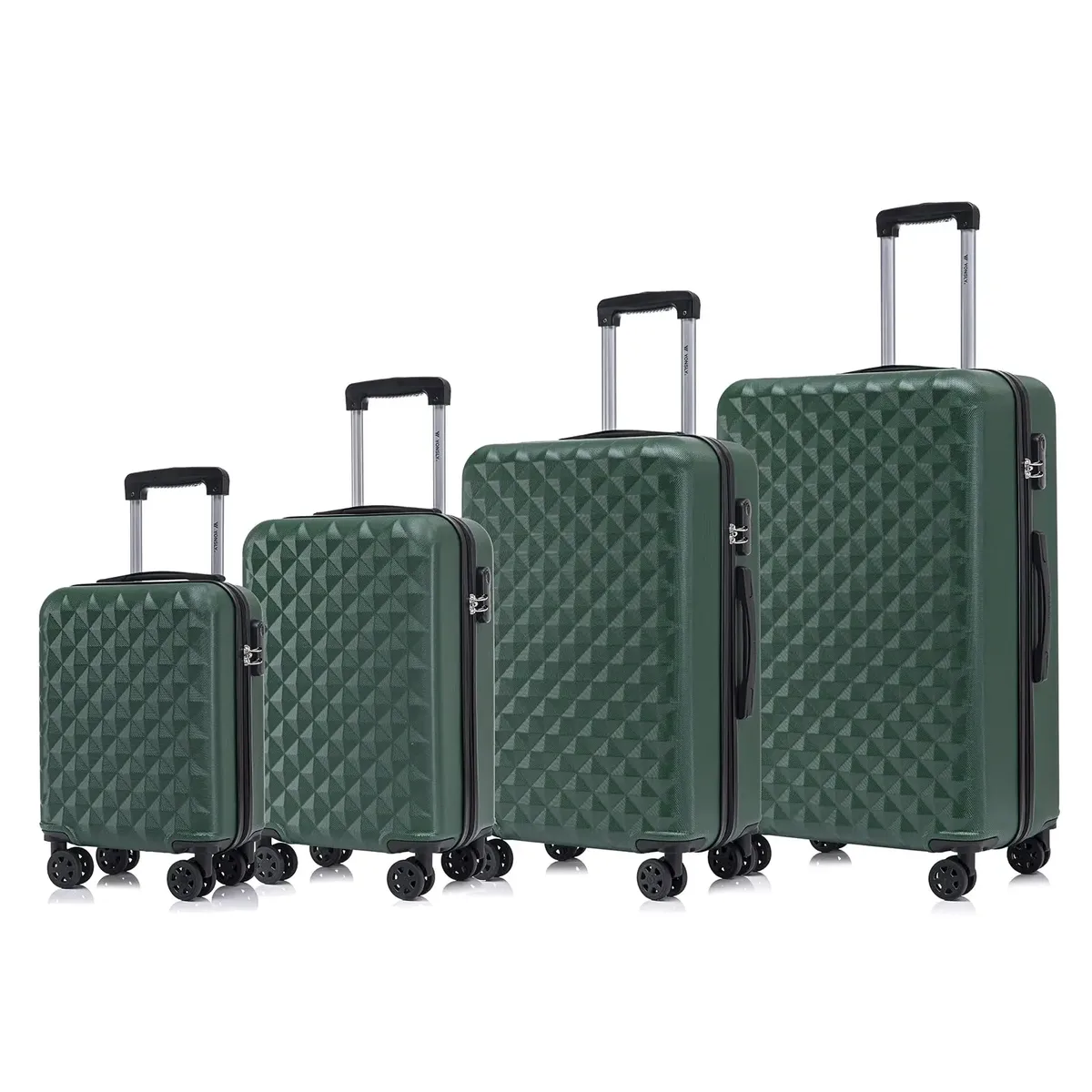 ensemble de valises yonsly 4 pièces 16/20/24/28 pouces, valise rigide à roulettes avec 4 roulettes 360° °   valise à roulettes avec poignée en caoutchouc souple et serrure à combinaison pour les voyages de vacances, d'affaires ou en famille