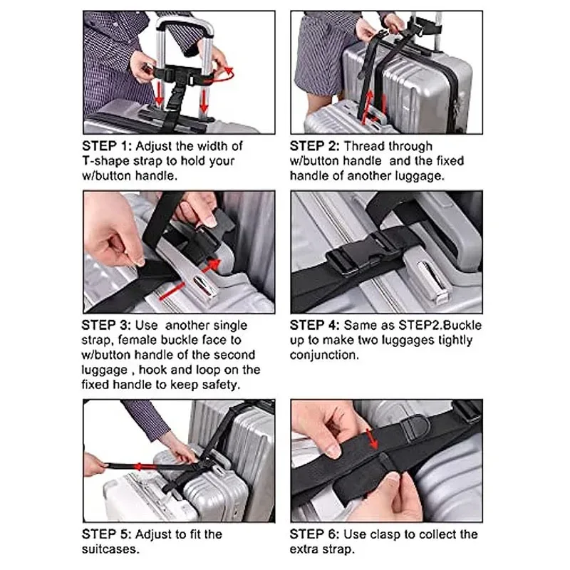 sangle de bagage de voyage, ceinture de valise élastique télescopique, sangle de fixation pour valise, sangle à boucle de voyage, ceintures de bagage