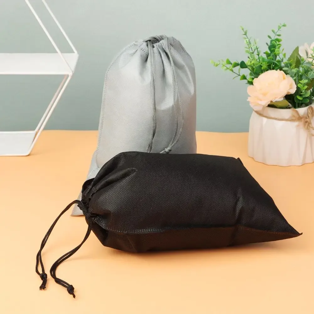sac de rangement anti-poussière avec cordon de serrage pour voyage, sacs à cordon pour chaussures, non-tissé