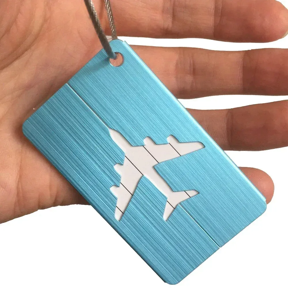 étiquettes de bagage de voyage en métal de mode étiquettes de nom de bagage porte-étiquette d'adresse de valise étiquette de bagage en alliage d'aluminium accessoires de voyage