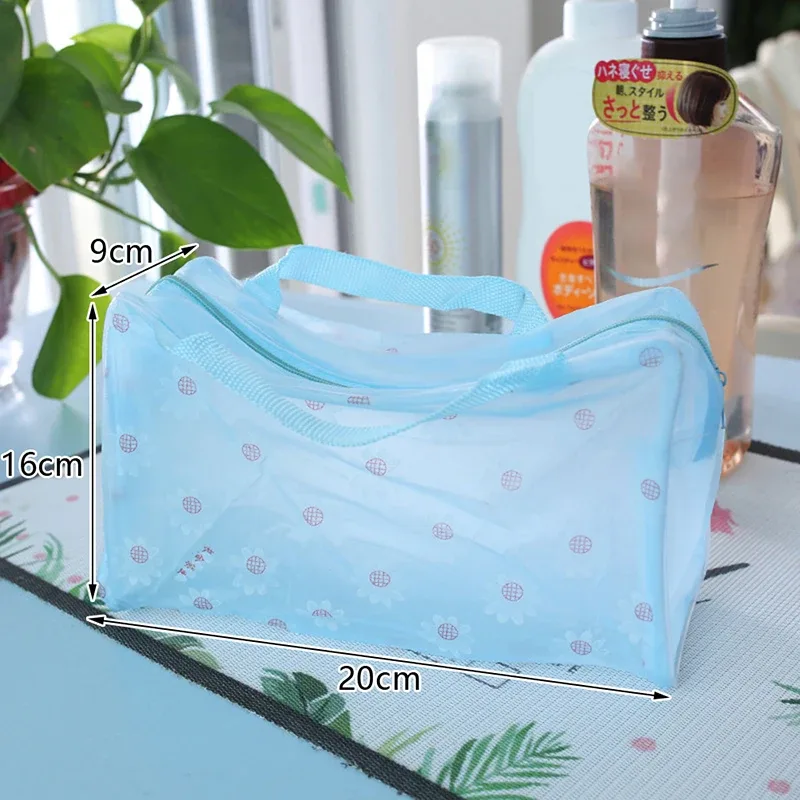 trousse cosmétique transparente en pvc pour femme, trousse de maquillage transparente pour fille, étui de beauté étanche avec fermeture éclair, trousses de toilette de voyage, sac à main, 1 pc