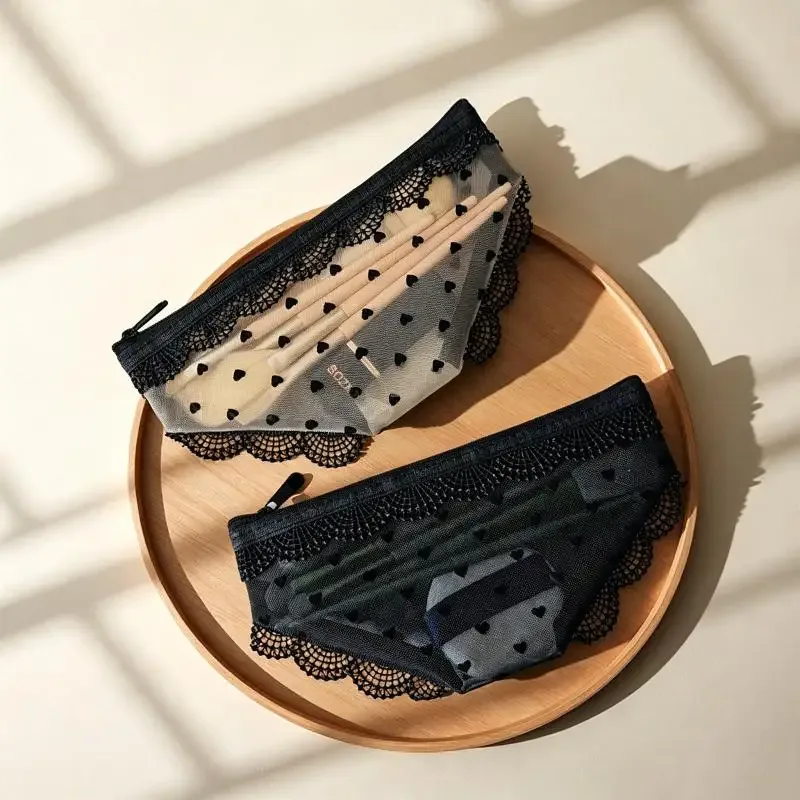 trousse de maquillage portable unique en dentelle et résille, sac cosmétique zippé pour outils de beauté et articles de toilette, pochette de rangement