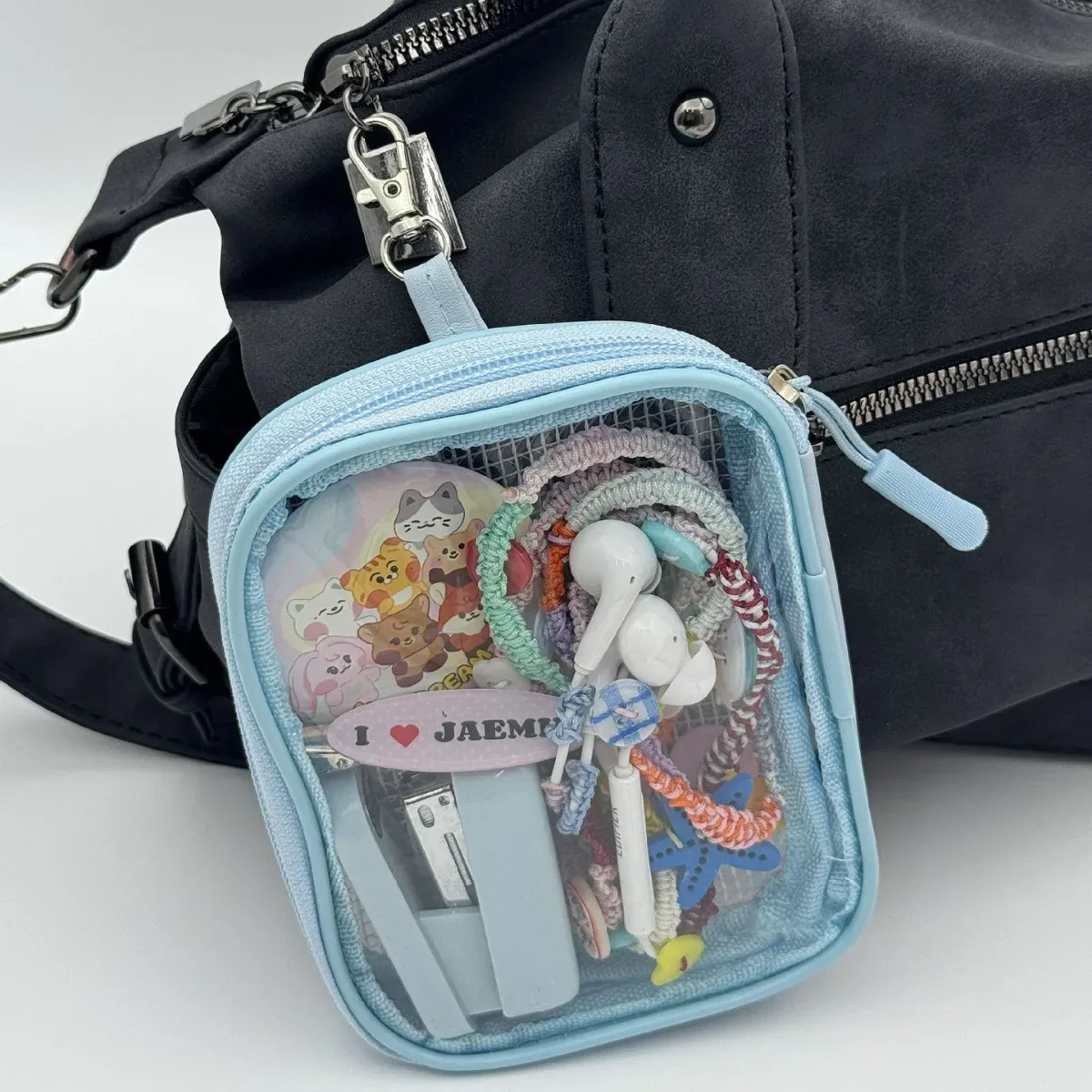 sac rangement pvc transparents motifs animaux violet noir blanc bleu rose voyage chambre bureau maquillage organisateur essentiels anti poussière modèle simple