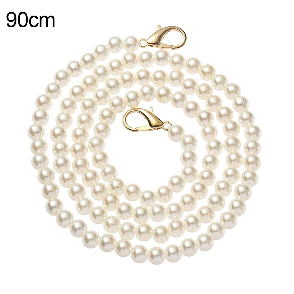 chaîne sac perle imitation blanc ornement mode remplacement personnalisable accessoire voyage finition élégante multiples tailles disponibles