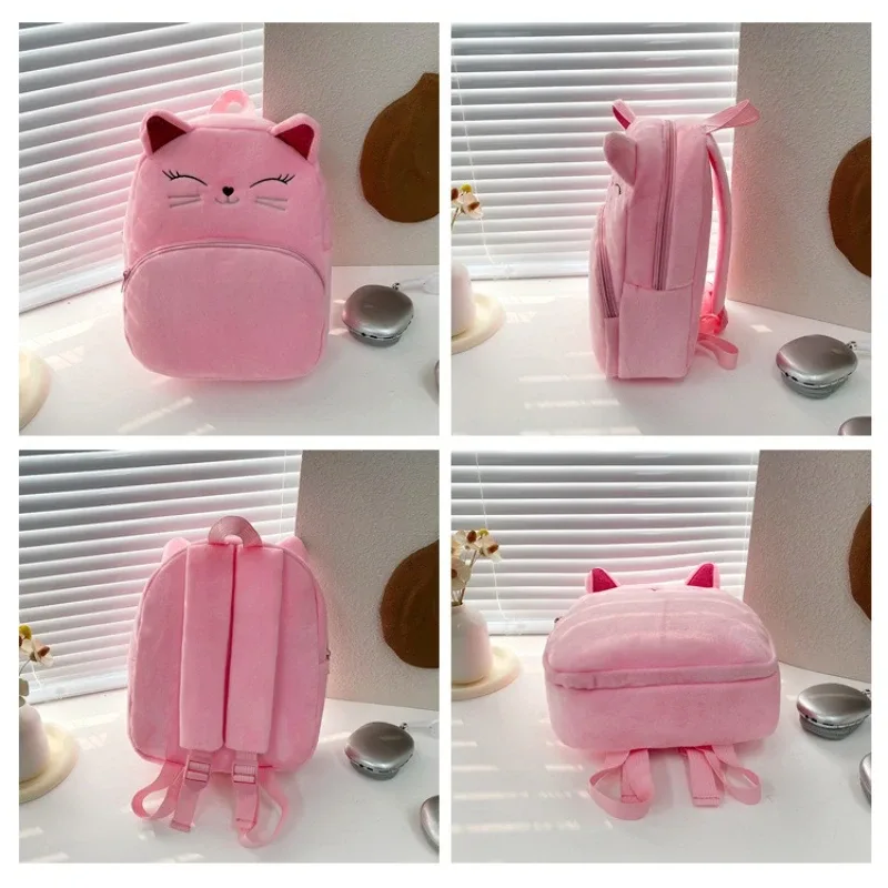 sac à dos pour fille avec motif de chat de dessin animé et nom personnalisé, texte brodé, sac à dos de loisirs et de voyage pour femme, cadeau de rentrée scolaire