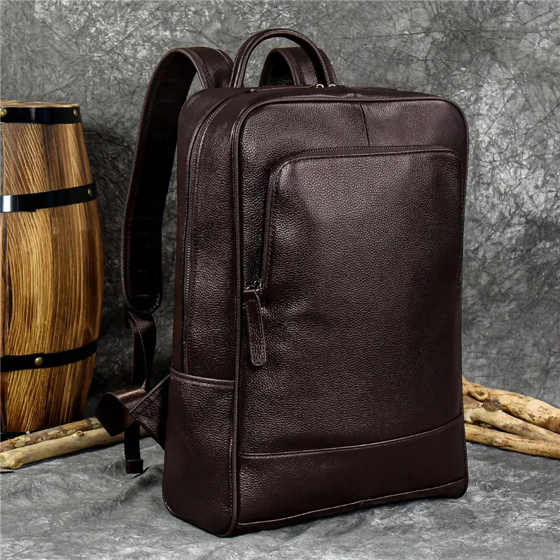 2025 nouveauté sac à dos en cuir ordinateur sac à dos 15.6 pouces pochette d'ordinateur pour hommes sacs de voyage vintage sac à dos d'affaires hommes