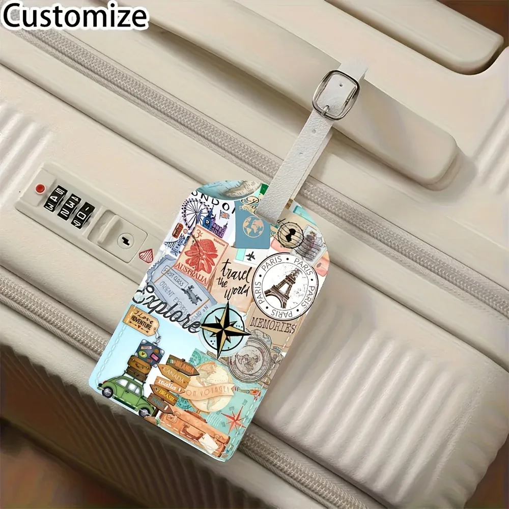 étiquettes de bagages en pu légères pour voyages, idéales pour les aéroports, les croisières, les voyages d'affaires – cadeau parfait pour les voyageurs fréquents et les vacances