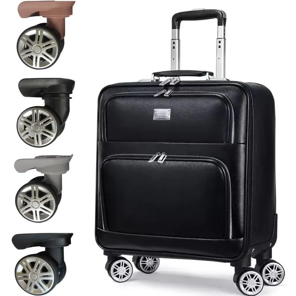 roues bagage caoutchouc silencieuses ergonomiques transport facilité jantes argentées pneus noirs accessoire voyage noir