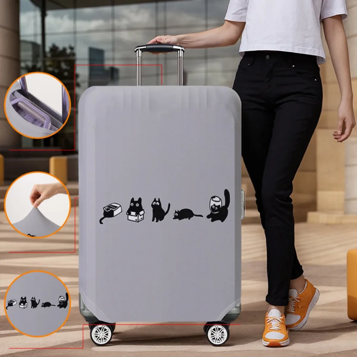 housse de protection pour bagages, élastique, imperméable, anti-poussière, pour valise de 18 à 32 pouces, accessoires de voyage