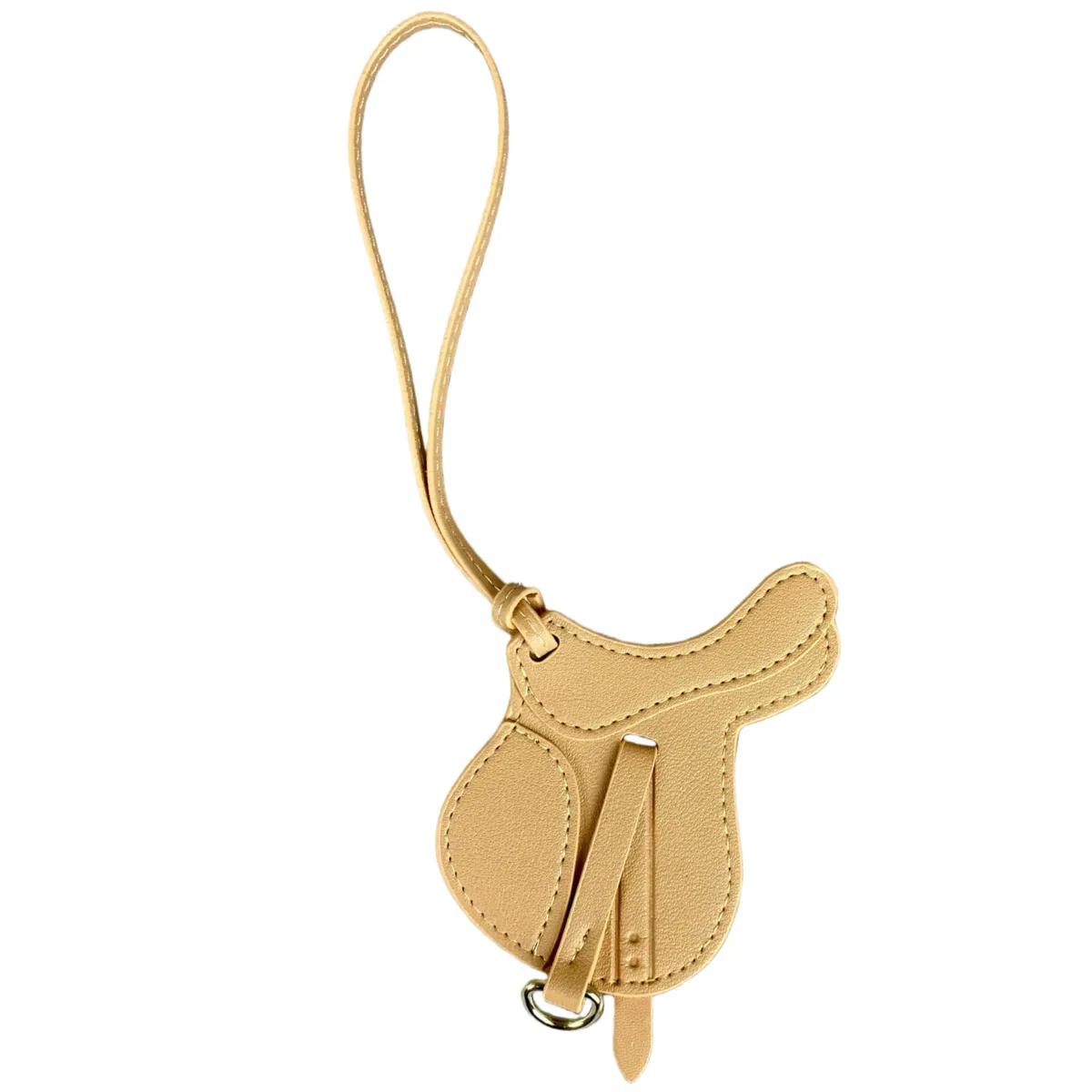 pochette selle cheval cuir marron clair ornementation équestre accessoire voyage style raffiné artisanal unique