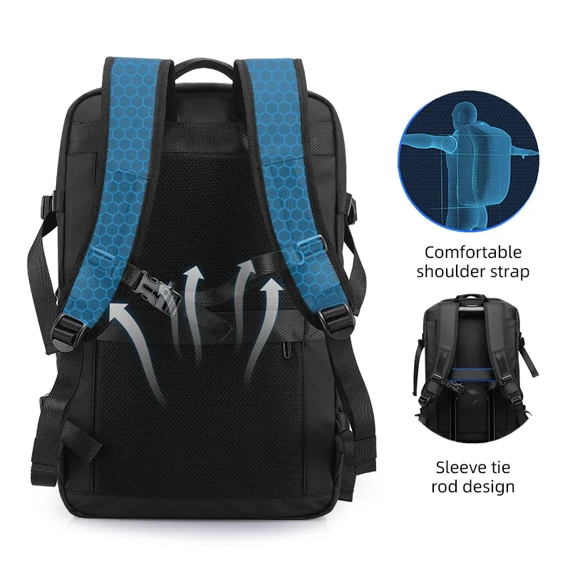 sac à dos extensible tangcool 36l-50l, imperméable, en oxford, pour ordinateur portable 17,3 pouces, voyage d'affaires, approuvé pour les vols