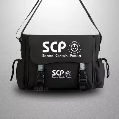 scp sécurisé conta sac de messager décontracté anime cosplay étudiant couverture lumineux sac à bandoulière pour hommes adolescents