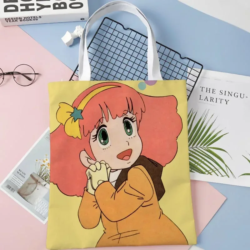 sac fourre-tout minky momo anime pour femme, sacs à provisions réutilisables, sac à main, cuillère à soupe, pliable, coton, initié au gril, fille, 1016wjy