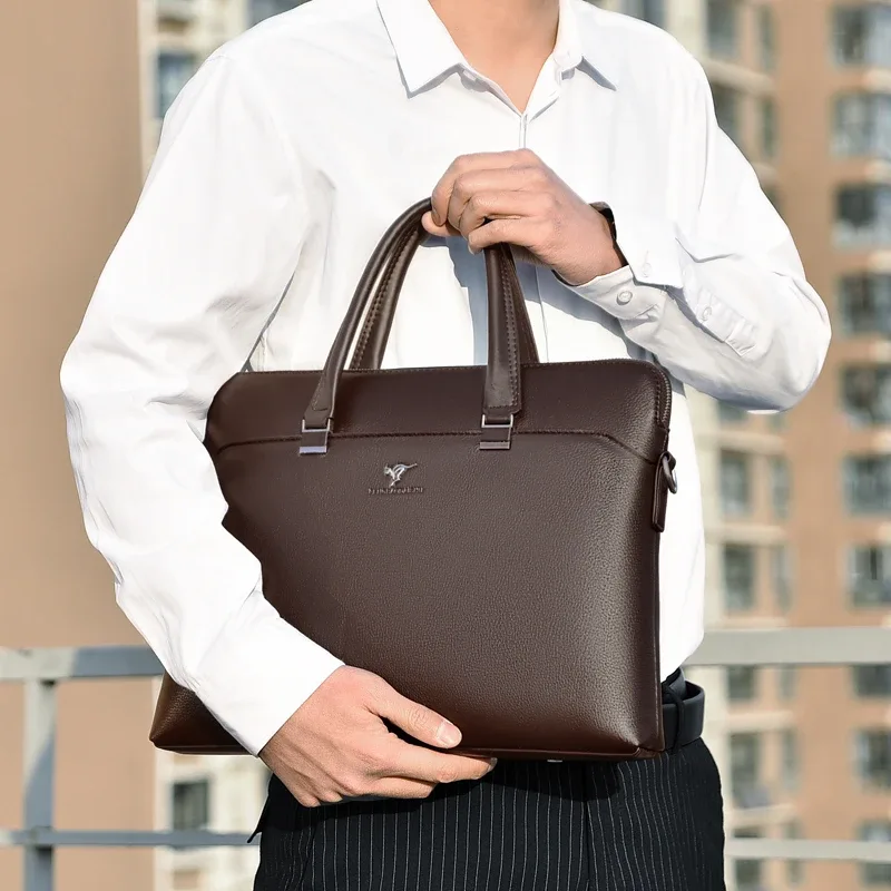 porte-documents de marque pour hommes en cuir, sacoche exécutive de bureau pour ordinateur portable 15,6 pouces, grand sac à documents, sac à main pour hommes, sac fourre-tout