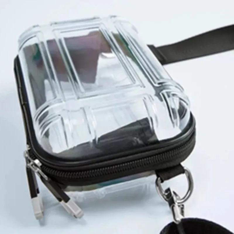sac à bandoulière transparent pour femme, sac à cosmétiques, valise design, fermeture éclair, sacs de messager initiés, lavage, mini trousse de maquillage, nouveau