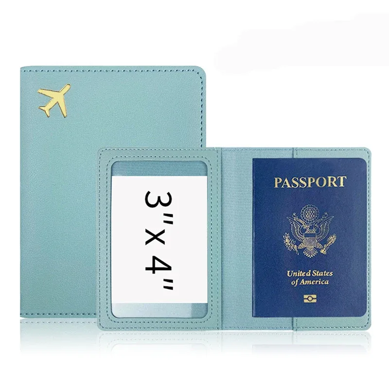 porte-passeport avec initiales personnalisées, couverture d'accessoires de voyage en avion doré, nom personnalisé, cadeau de mariage, logo de l'entreprise, manchon de passeport