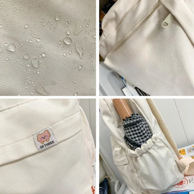 sac à dos de couleur unie pour adolescentes, nouveau sac à dos imperméable en nylon pour femmes, sac de voyage, cartable mochila