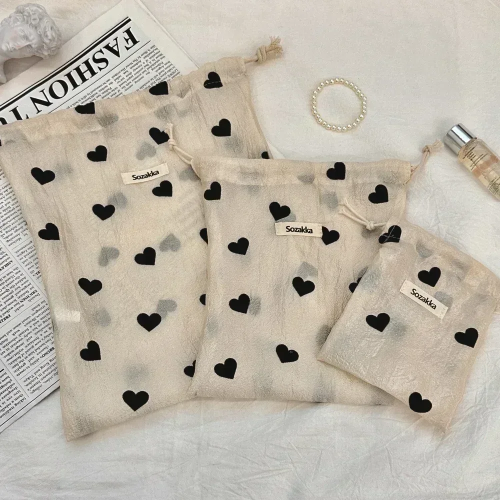 sacs à cordon college d'amour pour filles, sac de rangement pour pièces de monnaie, clé, rouge à lèvres, sac à poussière pour bijoux, sacoche de toilette portable, pigeza, l, m, s