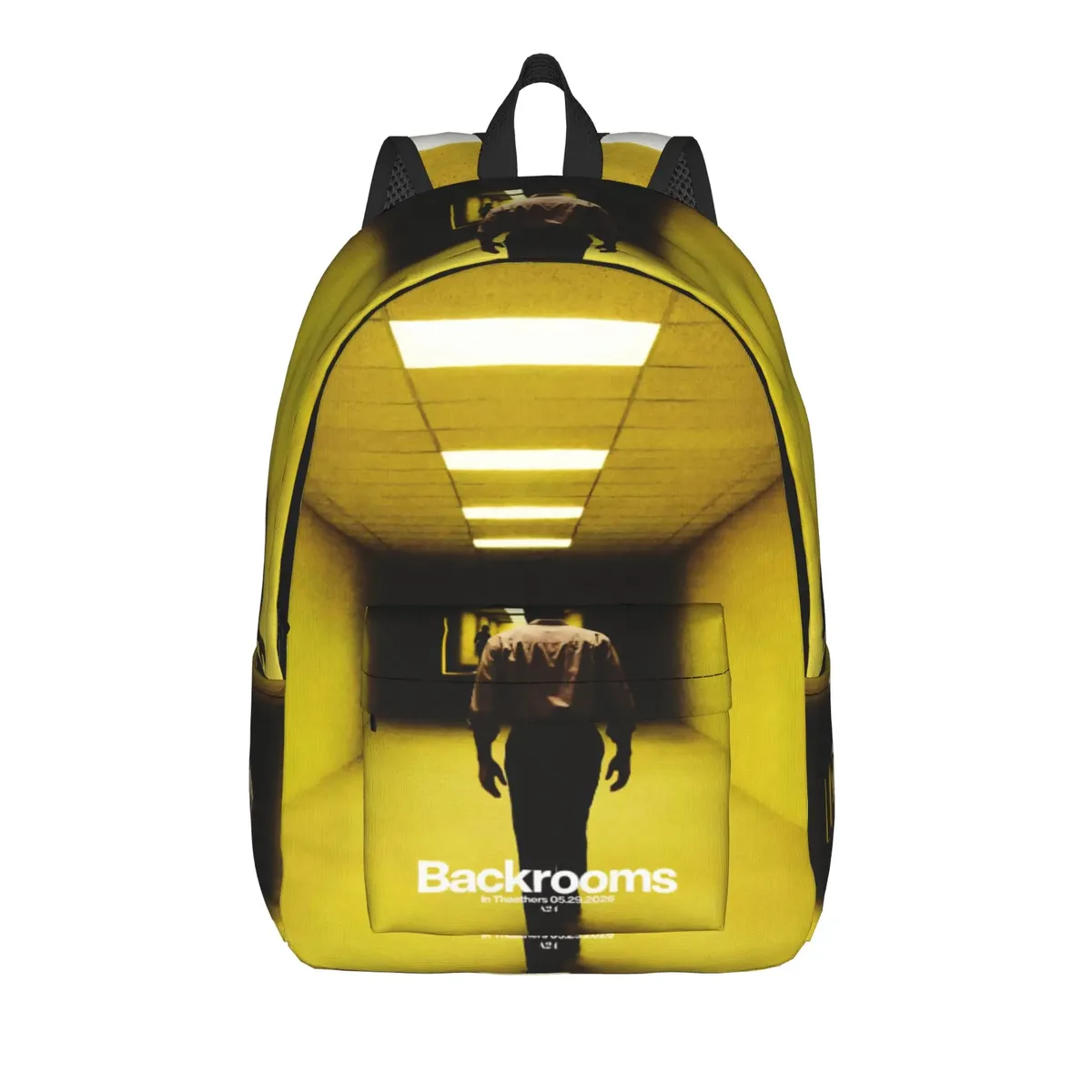 sac dos polyester jaune vif motif film couloir ultra léger voyage ecole universite femmes bandoulière ordinateur portable extérieur