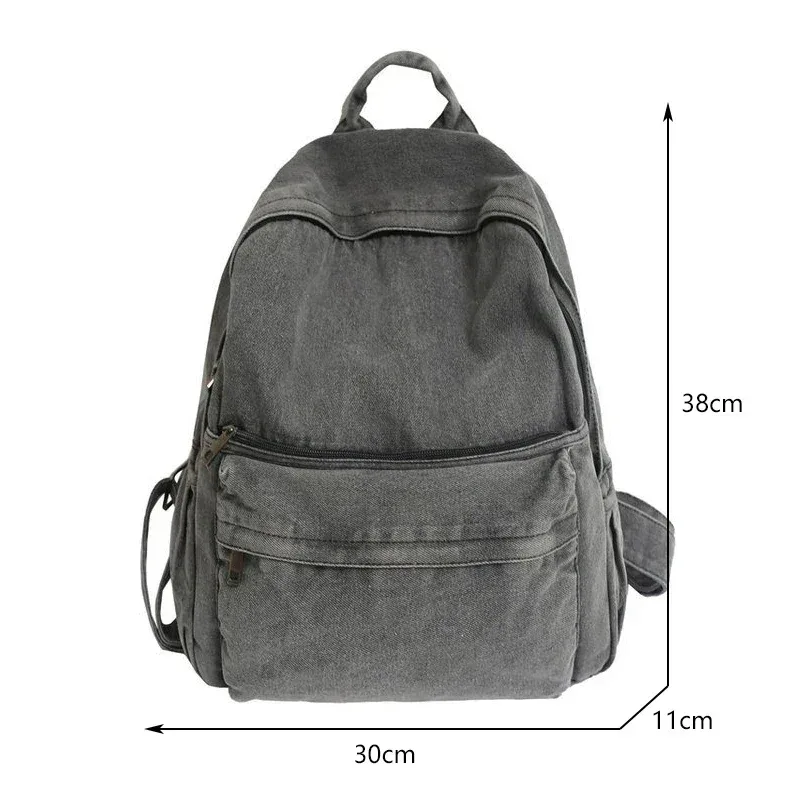 nouveau sac à dos en denim gris femmes loisirs voyage sortie sac à bandoulière femme mode cartables adapté aux garçons et aux filles mochila