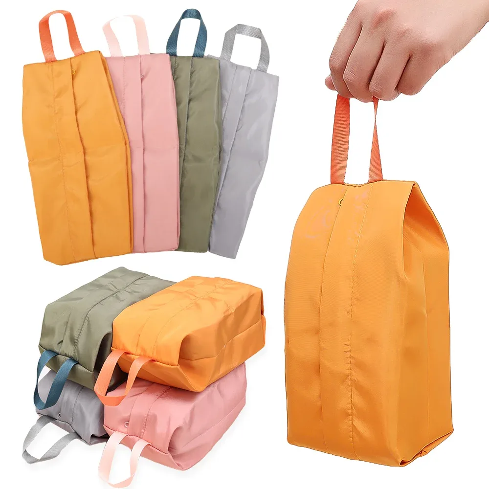 sacs de rangement de chaussures imperméables en nylon, portables, colorés, fermeture à glissière, hommes et femmes, voyage ou organisation d'articles familiaux, 2 paquets