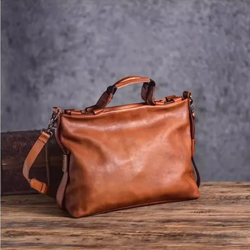 sac messager vintage en cuir véritable pour homme, sac à bandoulière décontracté de haute qualité en cuir de vache souple, idéal pour les voyages et le travail en extérieur