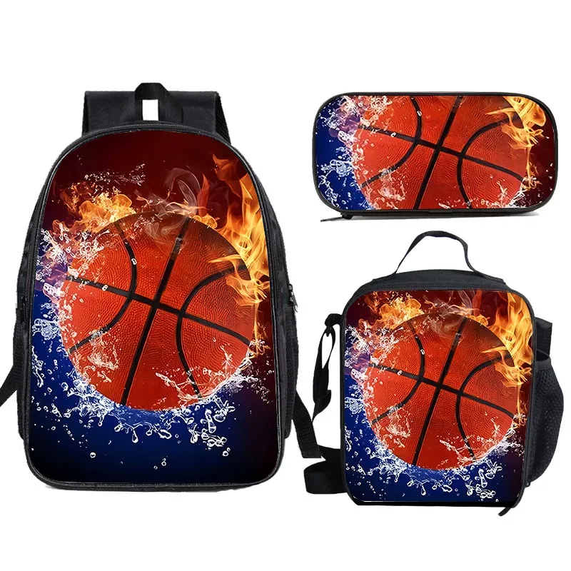 sac à dos de basket-ball simple de grande capacité pour élèves du primaire, sac à déjeuner de qualité 1-3, trousse à crayons, sac à dos pour enfants