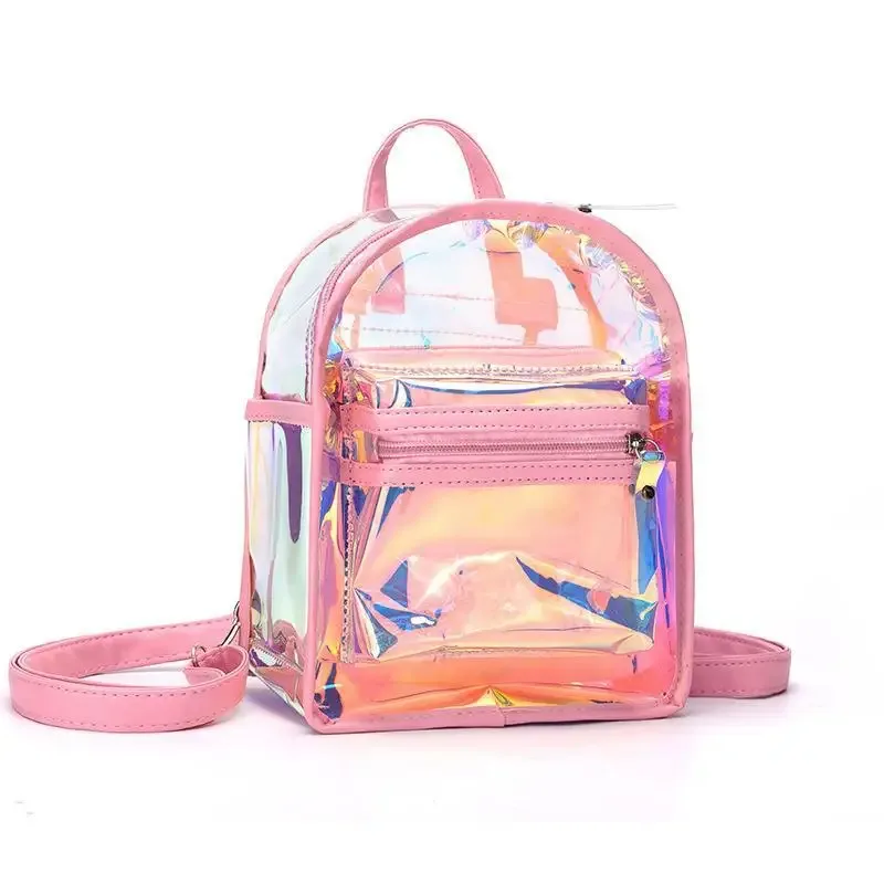 mode coréenne mini sac à dos femmes gelée transparent double sac à bandoulière mignon filles sac à main voyage en plein air petit sac pour les femmes