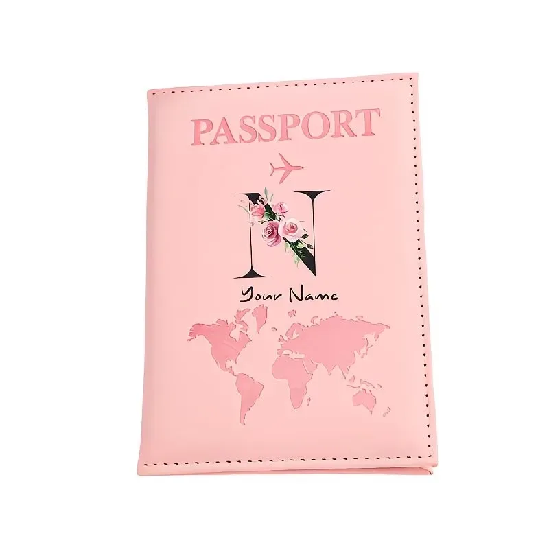 étui de passeport personnalisé, cadeau de voyage personnalisé avec nom/texte pour hommes, femmes, voyageurs - portefeuille porte-passeport léger et à fermeture ouverte