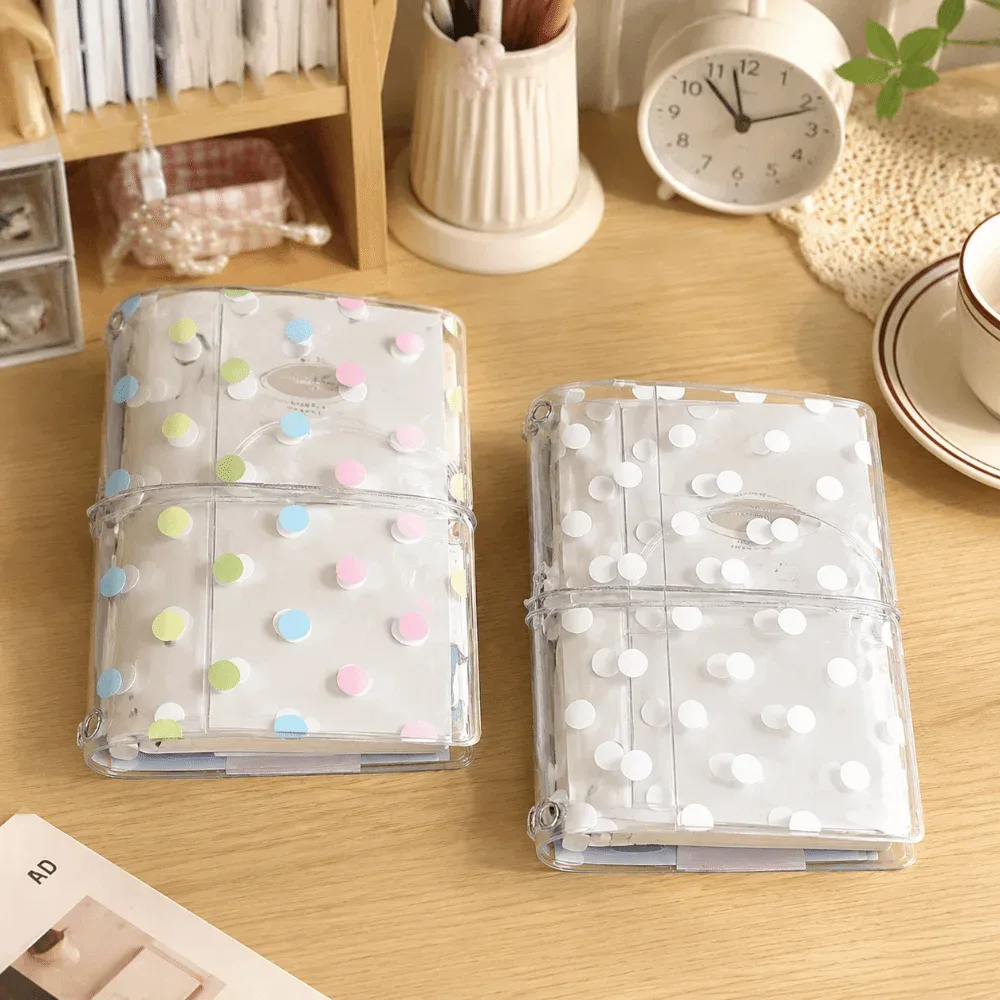 porte-passeport à pois avec bande élastique, couverture de passeport transparente, étui de protection portable pour voyage.
