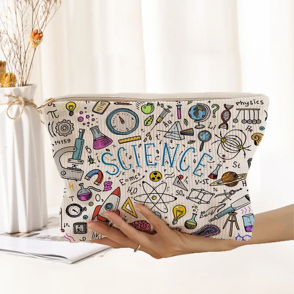 trousse de toilette en velours côtelé sur le thème médical, sac de rangement portable pour les professionnels de la santé, cadeau pour la journée des infirmières