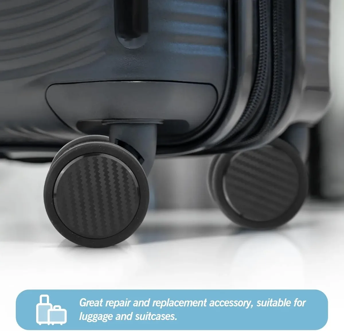 guguluza-roues de boîte de chariot noires, remplacement de roue de valise, roue latérale unique, remplacement de roue de bagage avec vis, 50mm, 4 pièces, 8 pièces