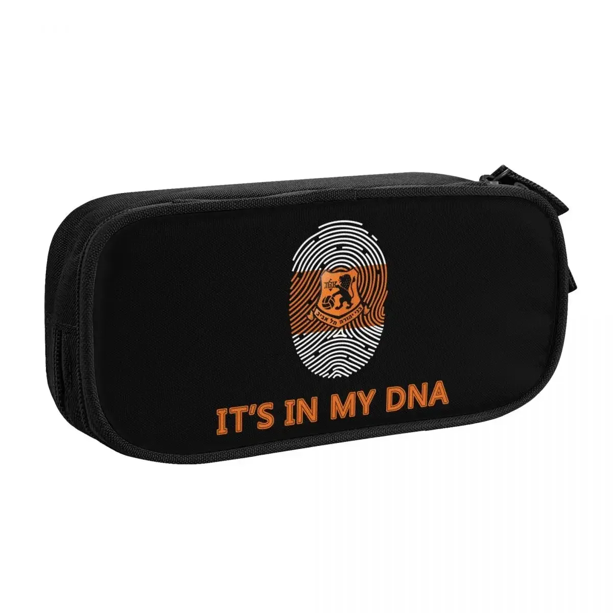 pochette rangement polyester motif lion lettre hébraïque orange noire voyage fournitures scolaires cosmétiques organise stockage grande capacité multiusage