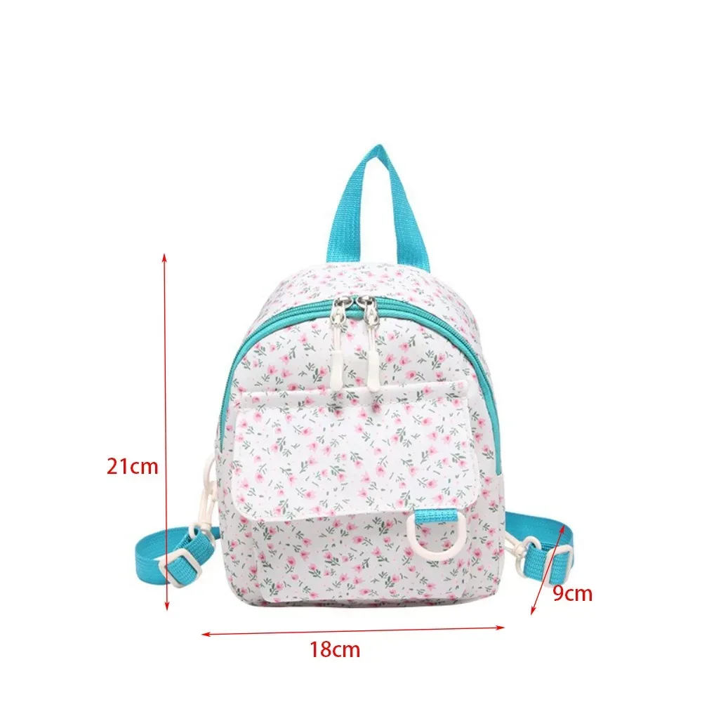 nouveau mini sac à dos imprimé fleuri sac de rangement en velours côtelé doux version coréenne sac à dos cadeau