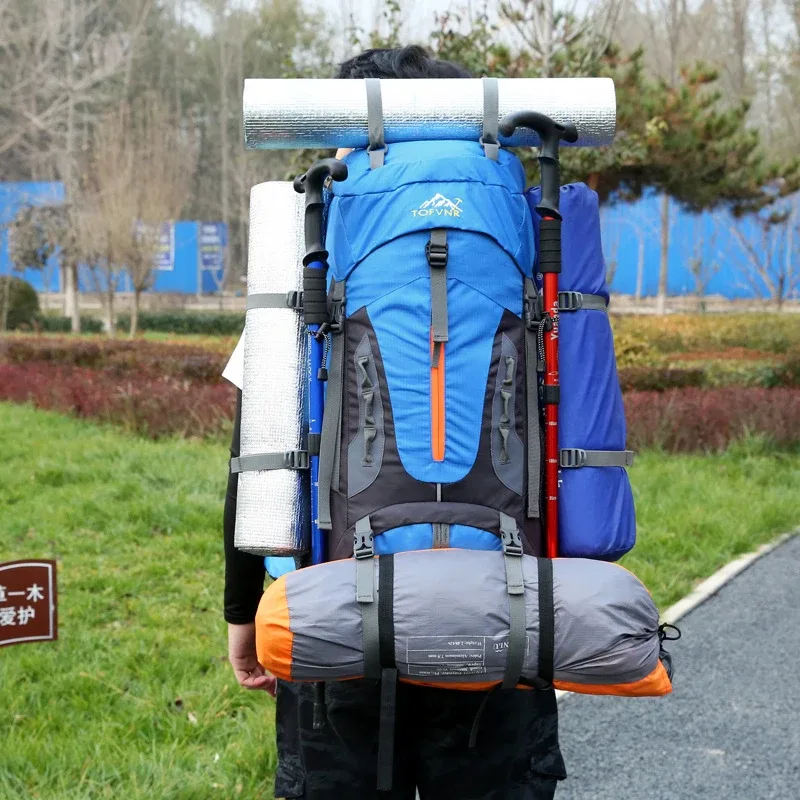 Sac à dos de Camping 70l pour hommes, sac de voyage, d'escalade, grand sac de rangement de randonnée, sacs à bandoulière de sport d'alpinisme en plein air