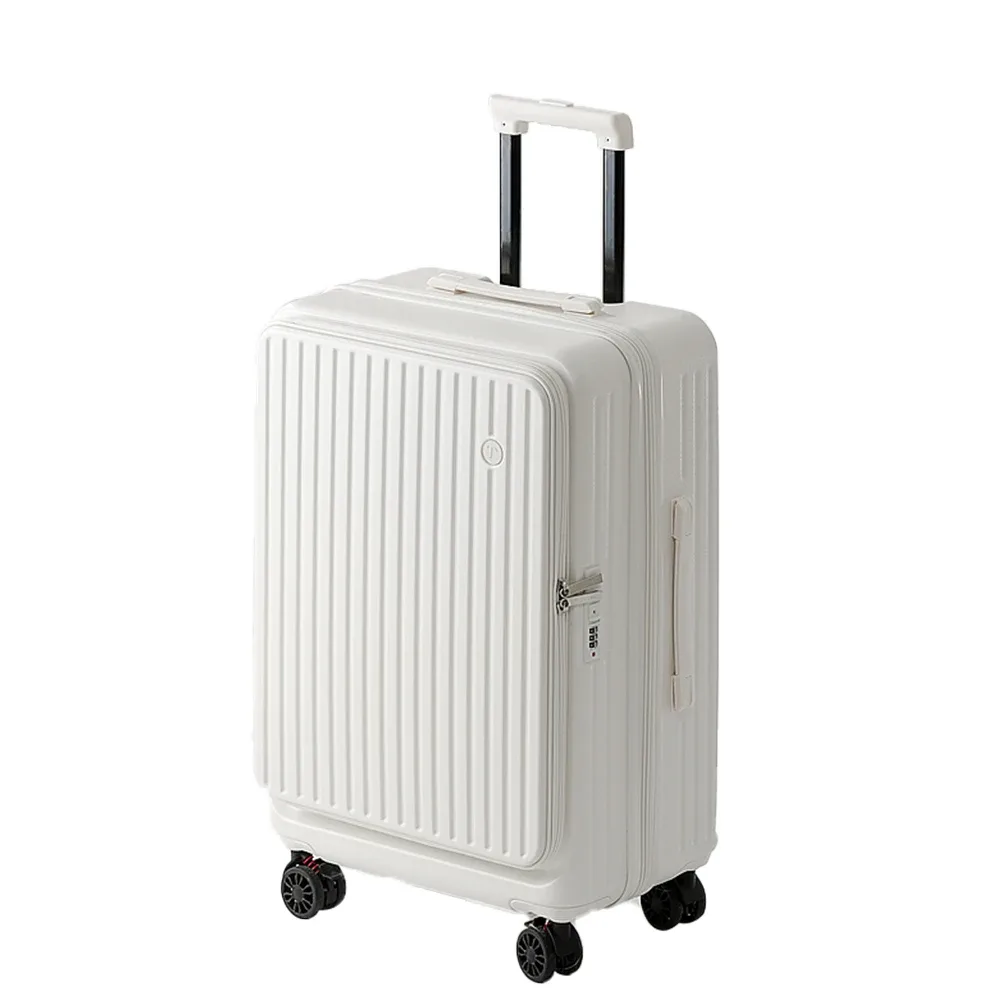 valise extensible multifonctionnelle à ouverture frontale avec porte-gobelet, bagage de grande capacité 360 °   roues amortissantes 20' 24' 28'