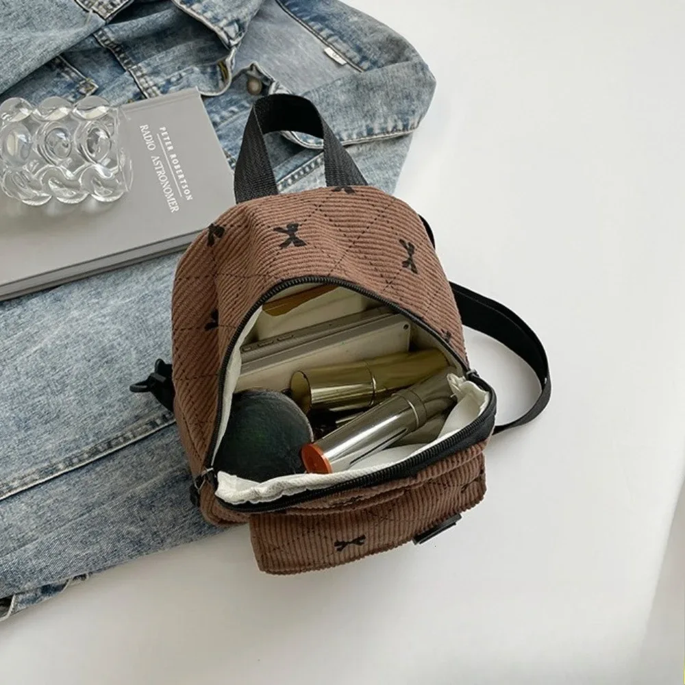 mini sac à dos imprimé nœud papillon mignon, sac à bandoulière, sac de rangement cosmétique de voyage, sacs à livres coréens pour étudiants, sac à dos décontracté 2026