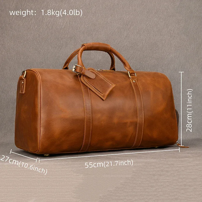 sacs à main en cuir vintage pour hommes, bagages à main de voyage, sacs fourre-tout d'affaires, cadeau de créateur de marque, mode
