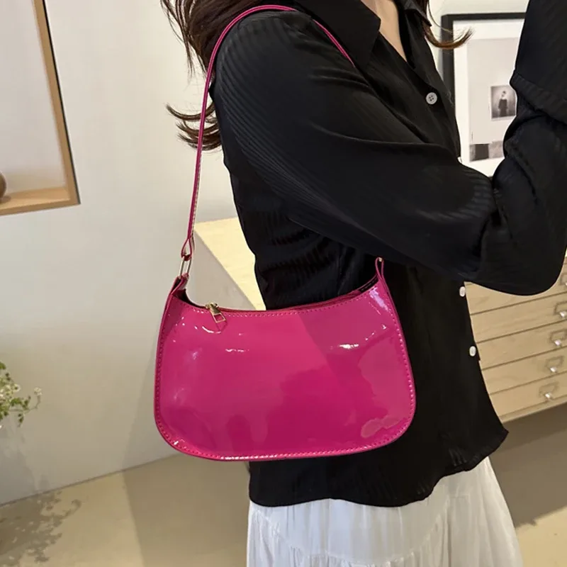 sac à bandoulière rétro en cuir pu de couleur unie, sacs à main à la mode pour femmes, sac sous les bras hobos de styliste décontracté