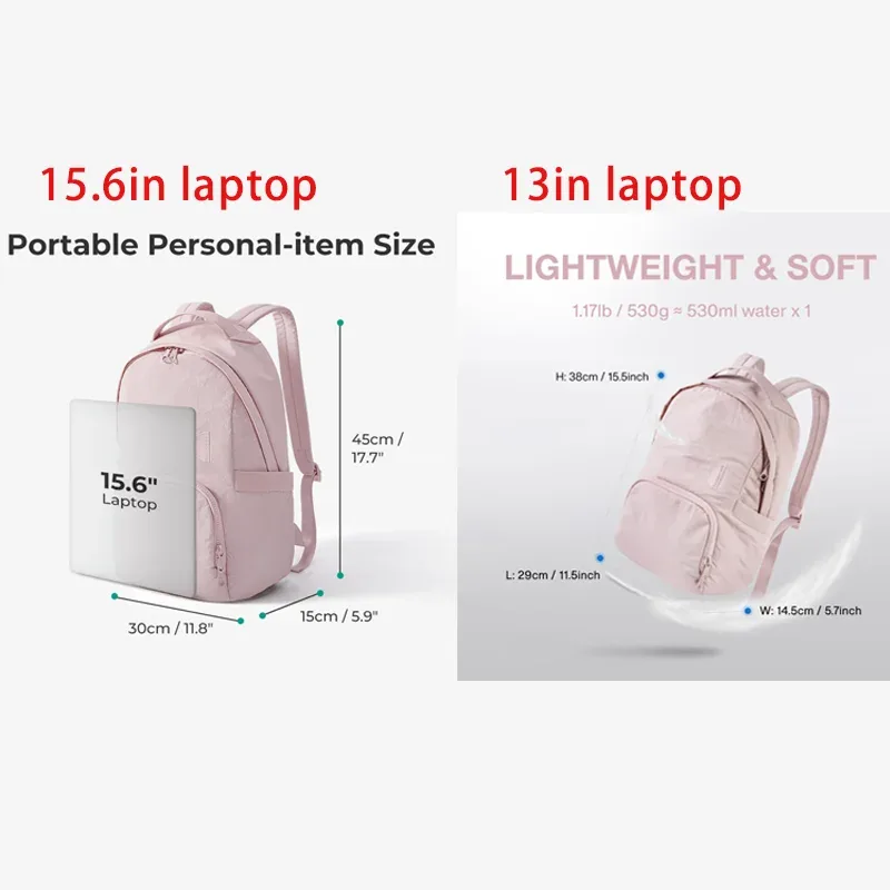 sac à dos scolaire bagsmart pour fille, imperméable, en nylon, grand sac à dos pour ordinateur portable, léger, simple, pour l'université, les voyages et l'école.