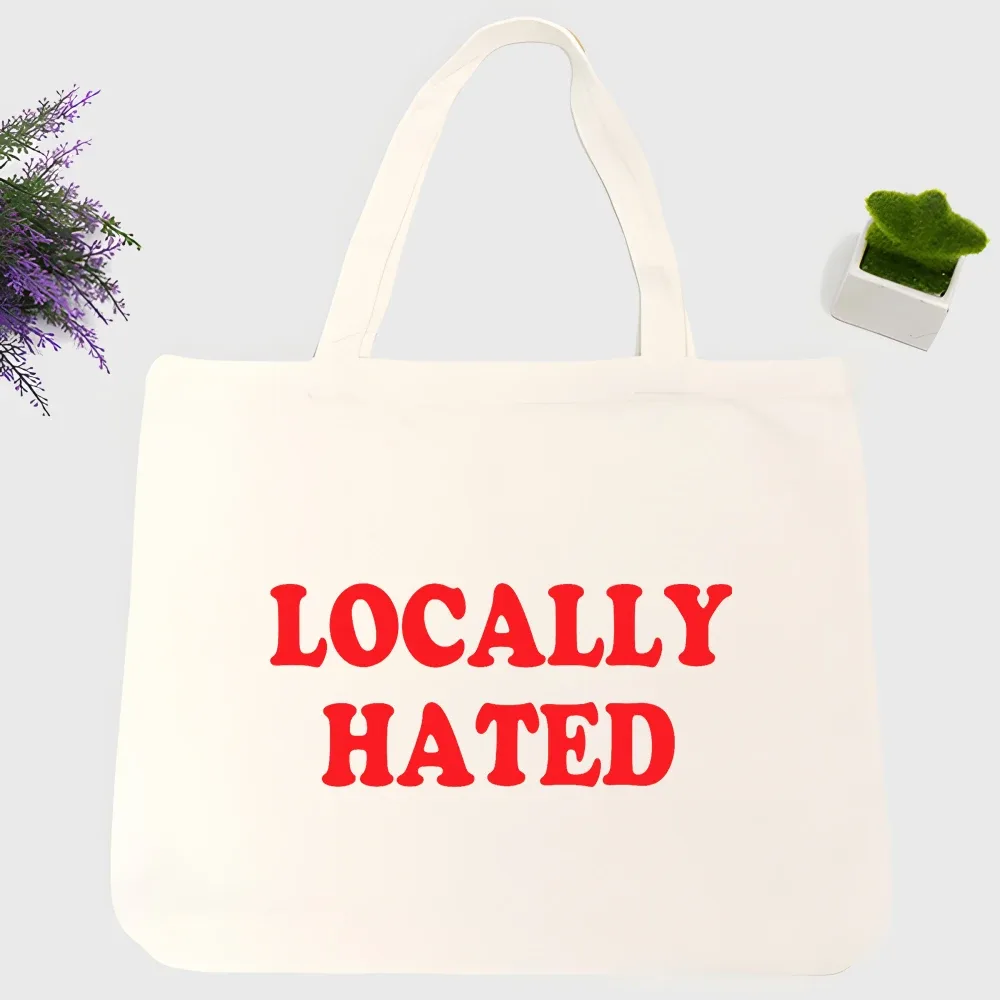 sac fourre-tout en toile pour homme avec motif slogan, style streetwear pour les courses quotidiennes et les sorties décontractées