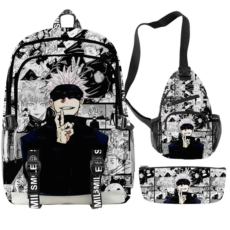 Sac Dos Oxford Université Manga Personnages Costumes Dialogues Noir Bleu Beige Bandoulière Arquée Capacité Informatique
