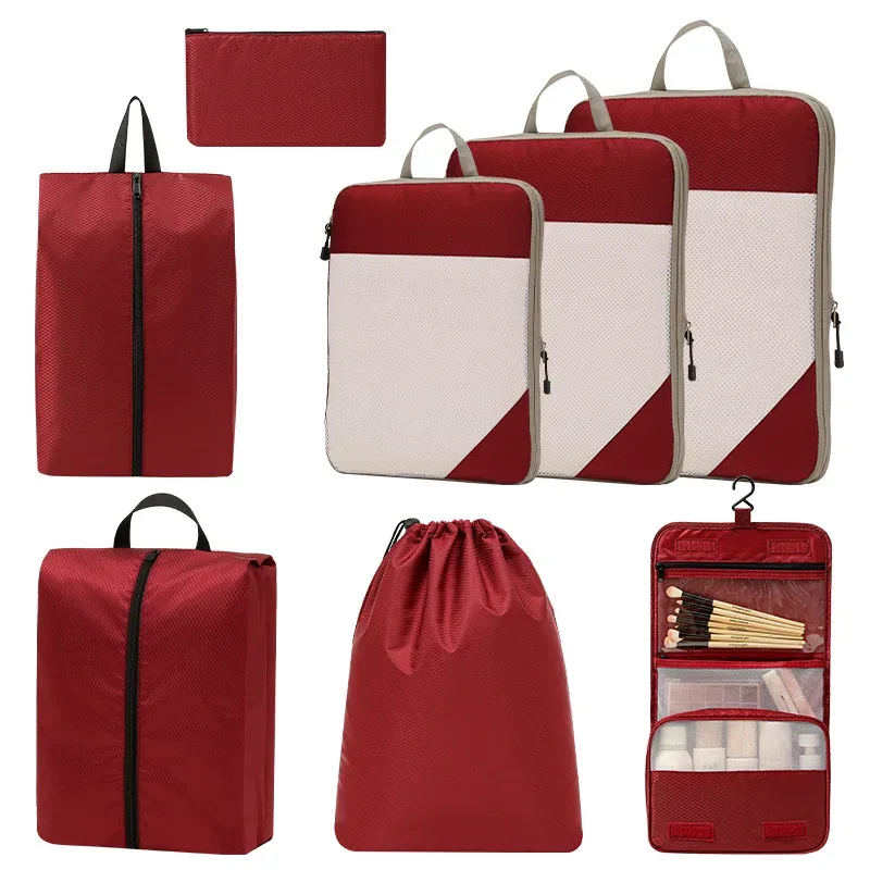 sac de rangement de voyage pour placard, bagages de voyage pour vêtements, chaussures, articles de toilette, cosmétiques, cubes d'emballage anti-poussière, sac de compression