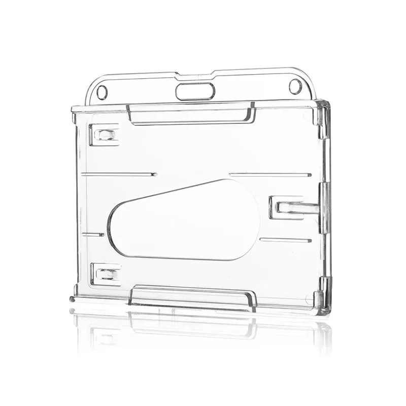 fentes pour cartes transparentes, porte-badge pour étiquette d'identification, avec bobine de badge, organisateur de rangement pour cartes, étui pour cartes de travail pour passe des employés