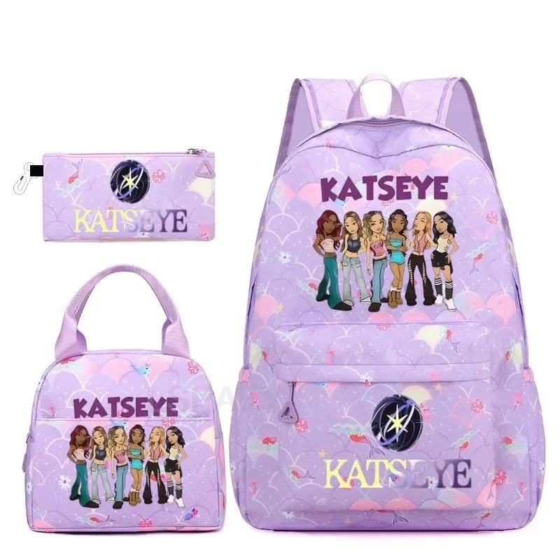 sac à dos tendance katseye amusant pour filles, enfants, étudiants, sac à dos double épaule, sac de voyage pour adolescents, sac à crayons, sac à déjeuner, sac à livres, cartable