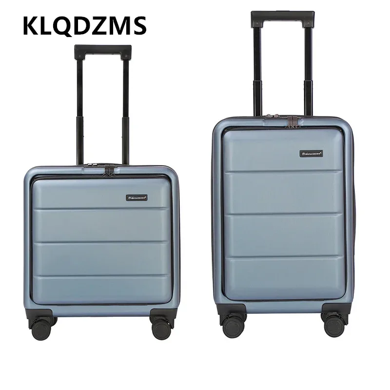 klqdzms valise de haute qualité sur roulettes 20"22"24"26 pouces, ouverture frontale, bagage de cabine multifonctionnel, valise trolley.